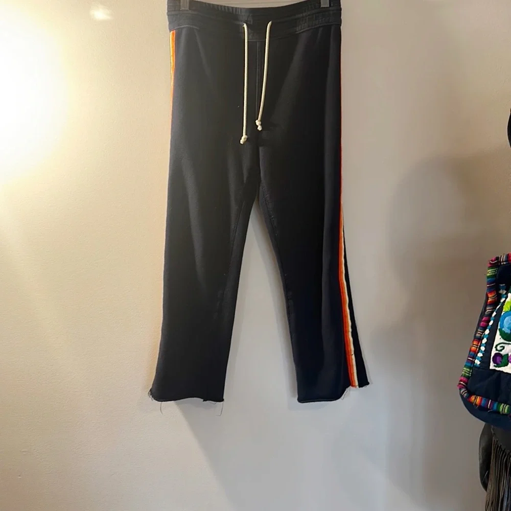 MOTHER Navy Striped Cotton Jogger Sweatpants casual sporty women size XS - Picture 6 of 10